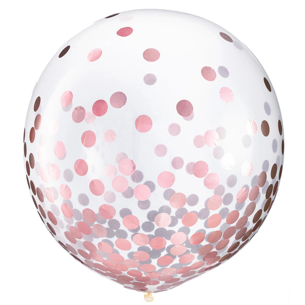Pink Confetti 24" Latex Balloons (2 Count)
