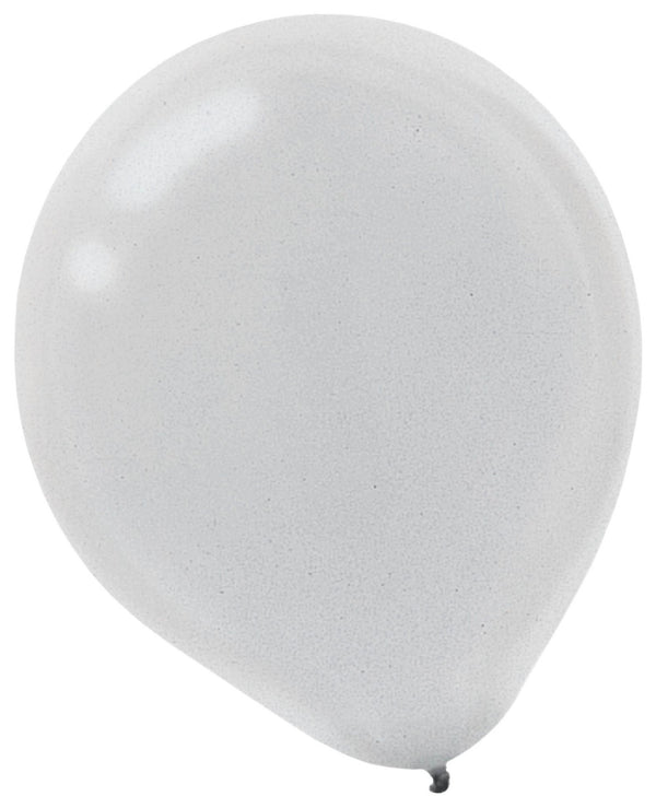Pearlized Latex Balloons Silver 12" (15-Pieces) Latex Balloons
