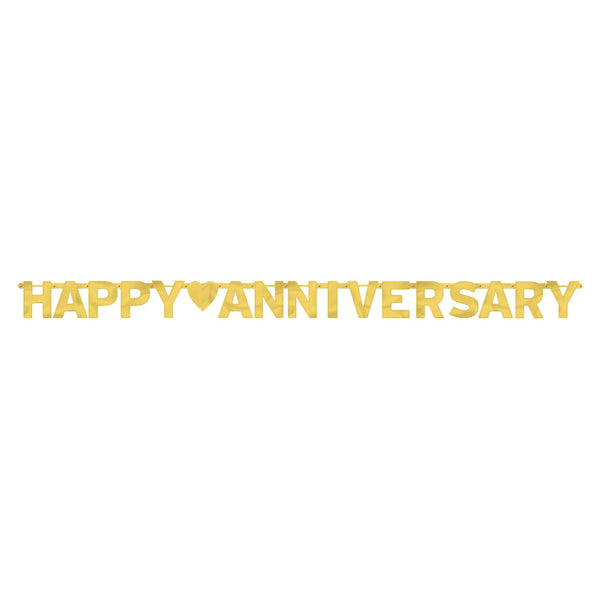 Happy Anniversary Gold Jointed Banner Banners