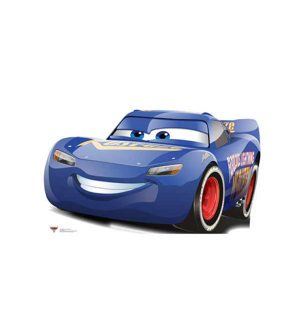 Fabulous Lightning McQueen life-size cardboard cutout in Hudson Hornet blue from Cars 3