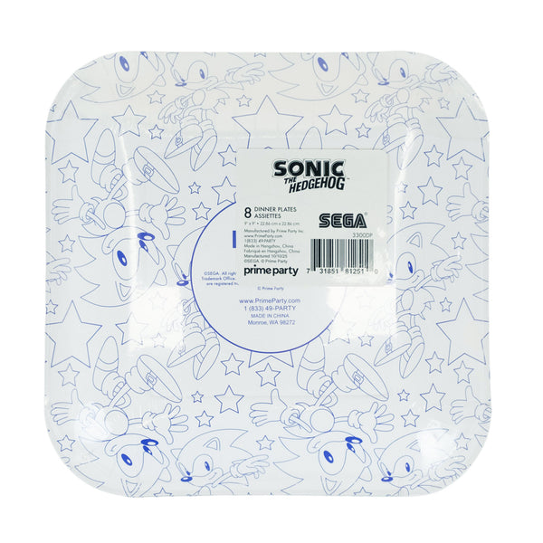 Sonic the Hedgehog Dinner Plates– 9 Inch (Pack of 8)