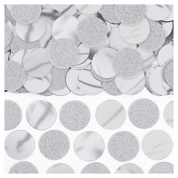 Silver Glitter Foil Circle Confetti