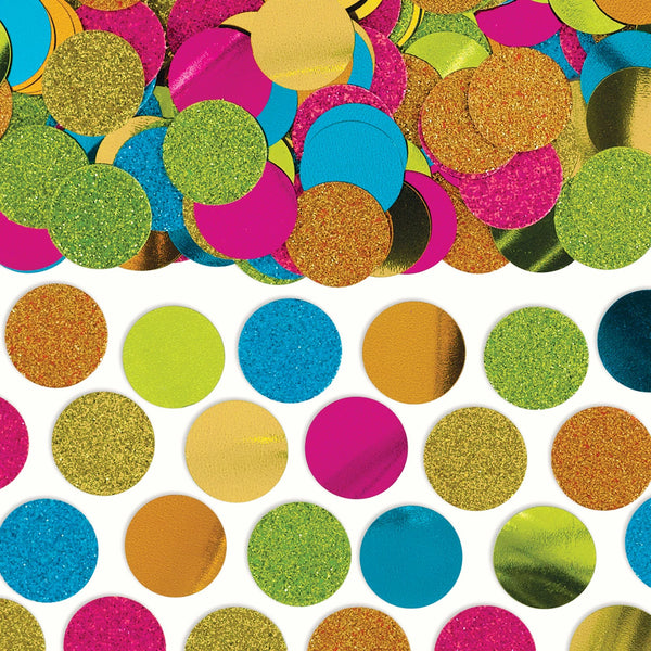 Multi-Colored Glittler Foil Circle Confetti