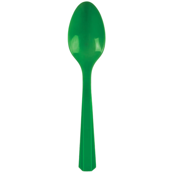 Plastic Spoons Festive Green (20-Pieces) Cutlery