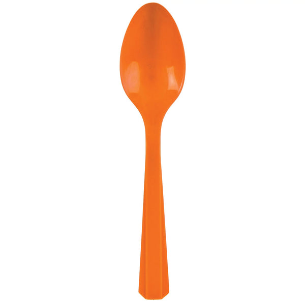 Plastic Spoons Orange (20-Pieces) Cutlery