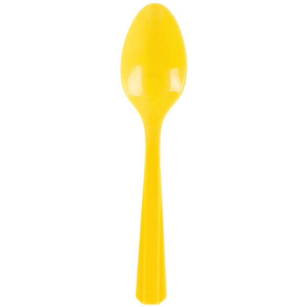 Plastic Spoons Yellow Sunshine (20-Pieces) Cutlery