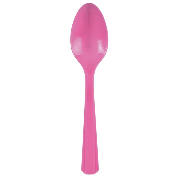 Plastic Spoons Bright Pink (20-Pieces) Cutlery