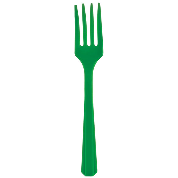 Plastic Forks Festive Green (20-Pieces) Cutlery