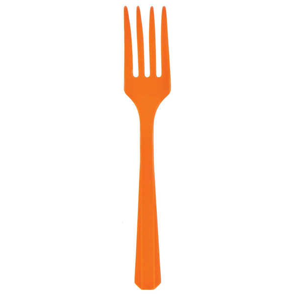 Plastic Forks Orange (20-Pieces) Cutlery