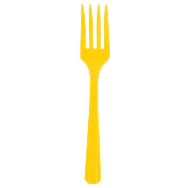 Plastic Forks Yellow Sunshine (20-Pieces) Cutlery