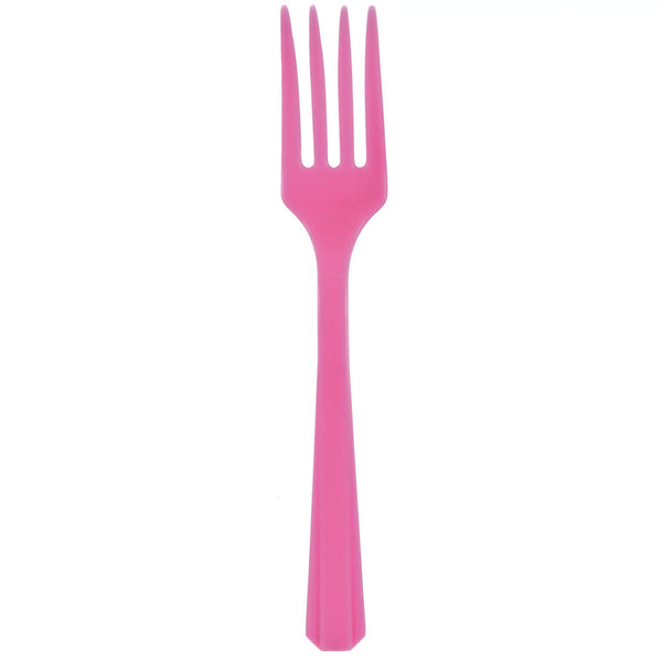 Plastic Forks Bright Pink (20-Pieces) Cutlery