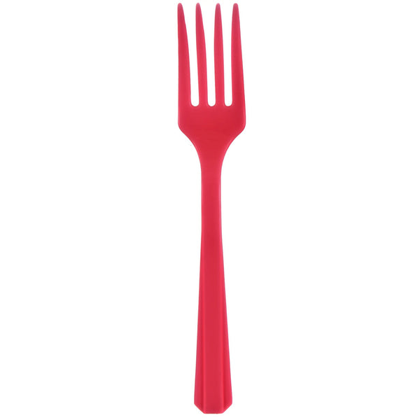 Plastic Forks Apple Red (20-Pieces) Cutlery
