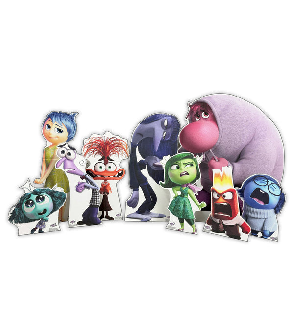 Inside Out 2 group cardboard cutout set with all nine emotions