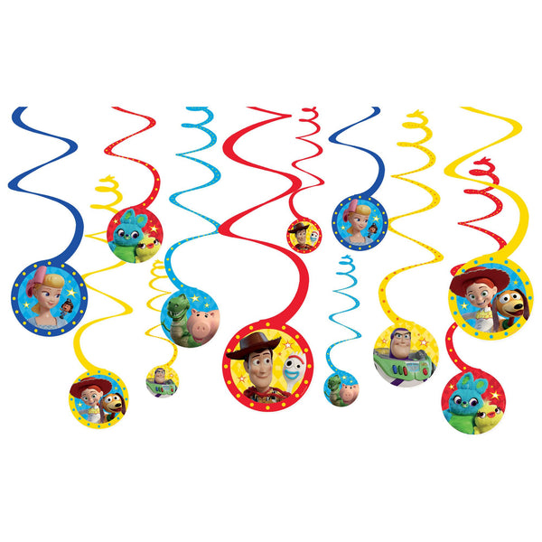 Toy Story 4 Spiral Hanging Decorations (12-Piece Kit) Party Décor
