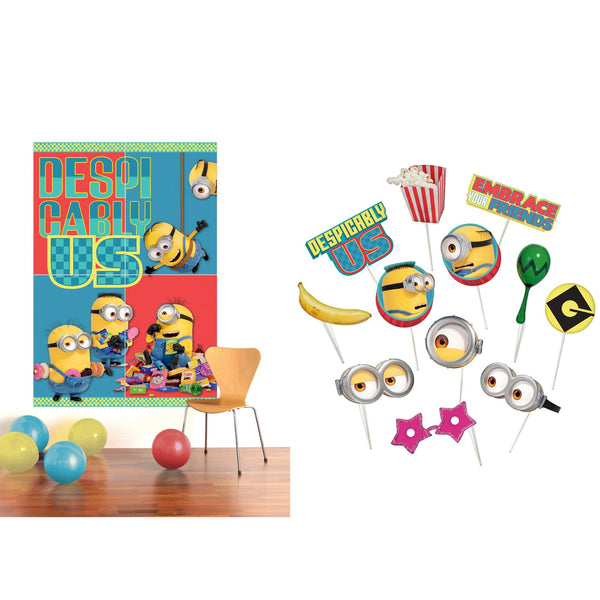 Despicable Me Photo Backdrop with Props (16-Piece Kit) Photo Backdrops