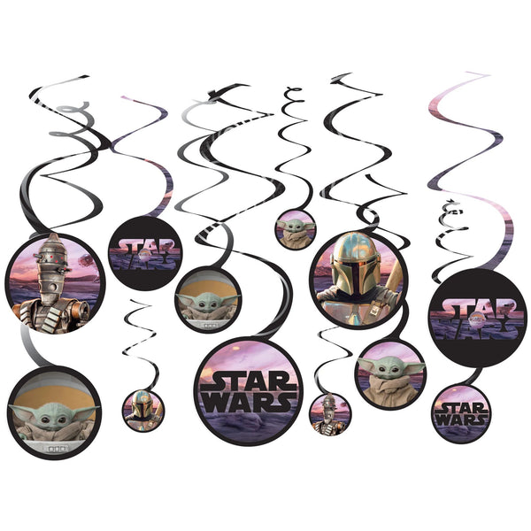 The Mandalorian Hanging Spiral Decorations (12-Piece Kit) Party Décor