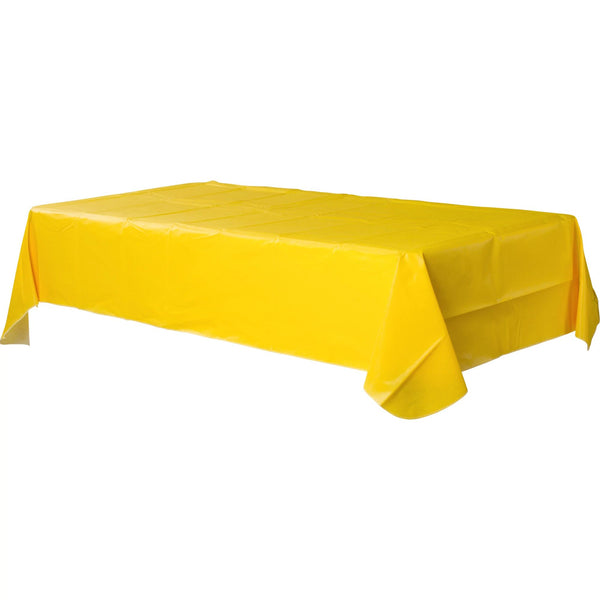Plastic Table Cover Yellow (54" x 108") Table Covers