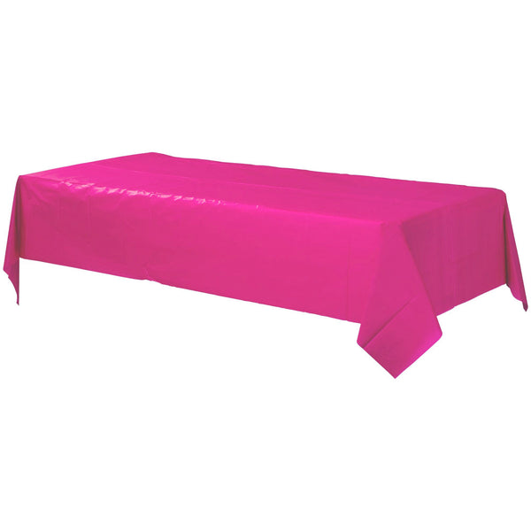 Plastic Table Cover Bright Pink (54" x 108")