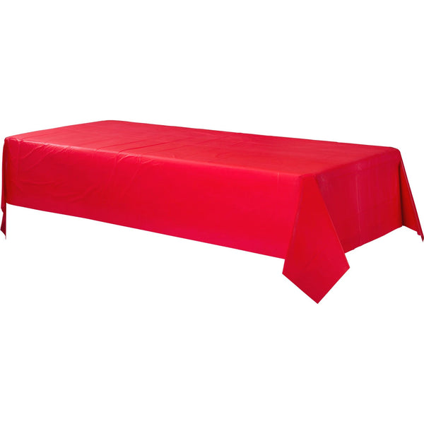 Plastic Table Cover Red (54" x 108") Table Covers