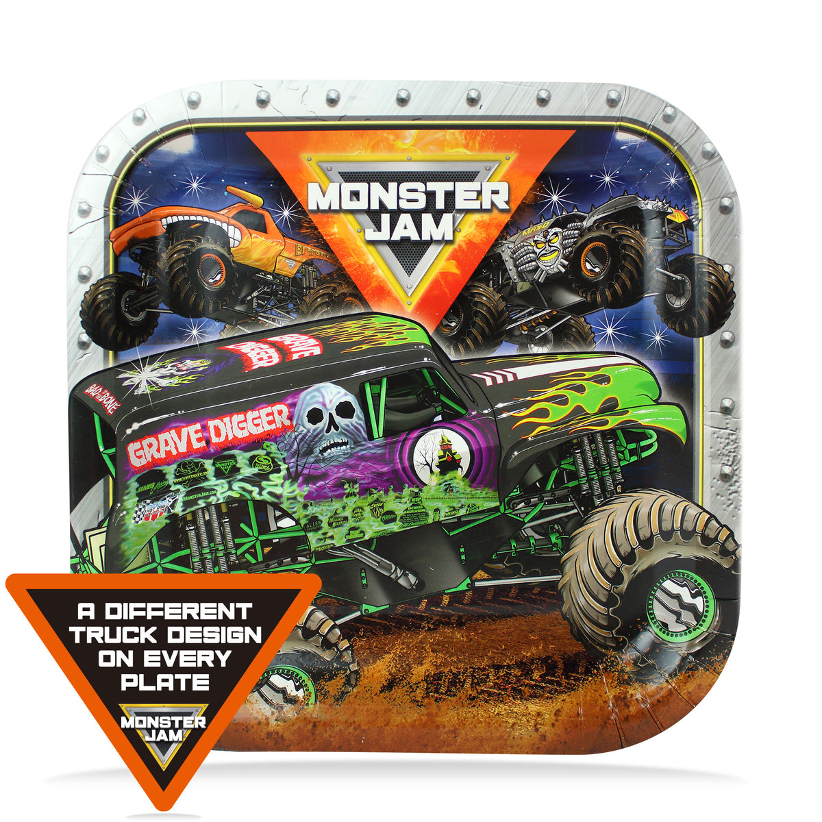 Monster Jam 9" Dinner Plates (Pack of 8) Prime Party