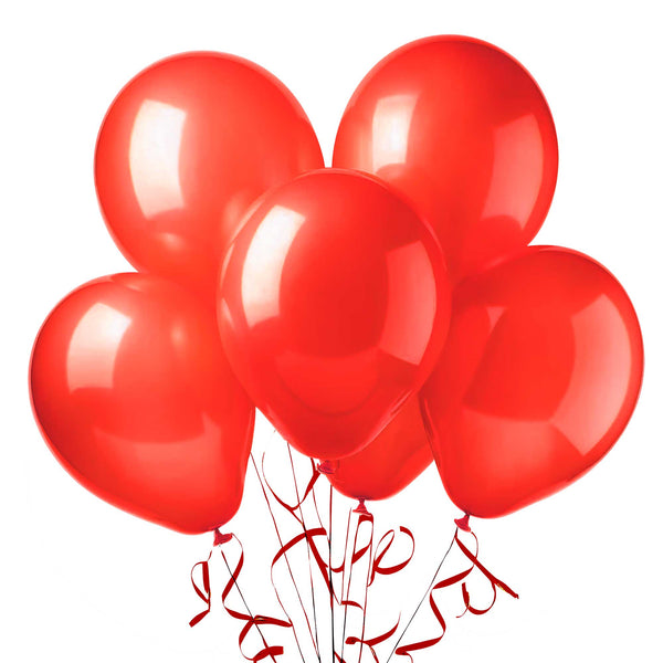 Pearlized Latex Balloons Apple Red 12" (15-Pieces)