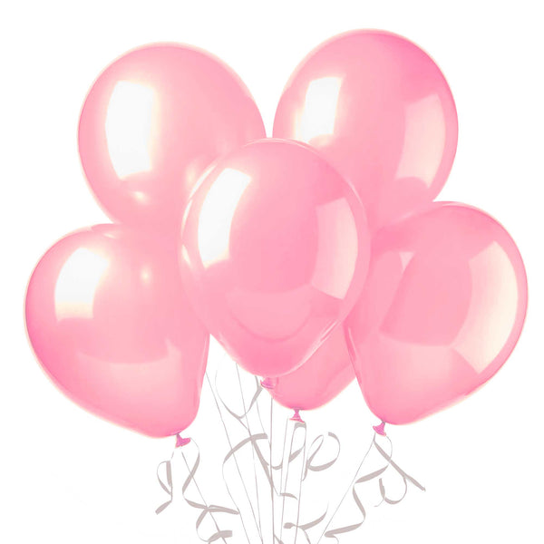 Pearlized Latex Balloons Pink 12" (15-Pieces)