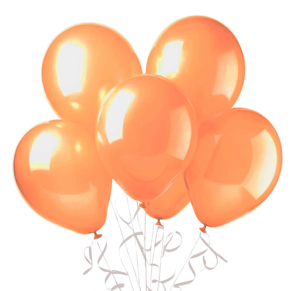 Pearlized Latex Balloons Orange 12" (15-Pieces)