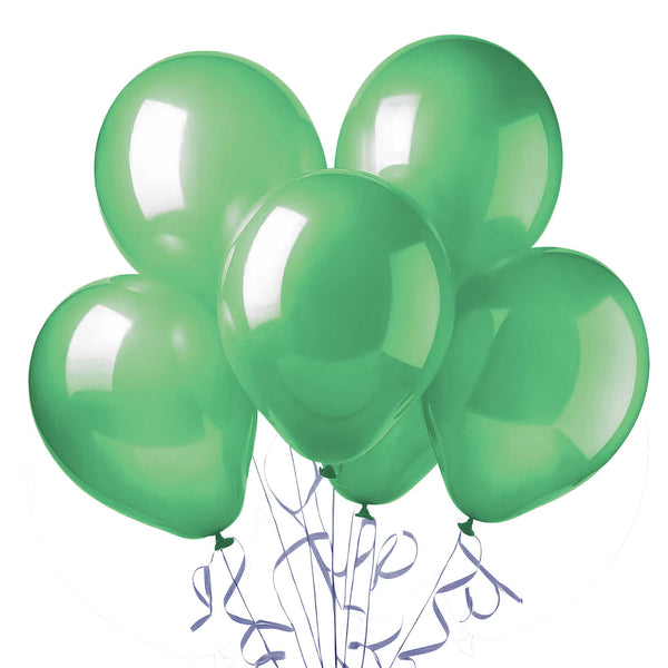 Pearlized Latex Balloons Festive Green 12" (15-Pieces)