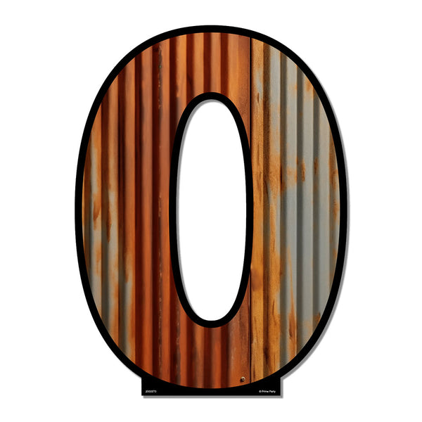 Rustic Metal-Looking Graphic Number Signs 0-9