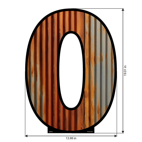Rustic Metal-Looking Graphic Number Signs 0-9