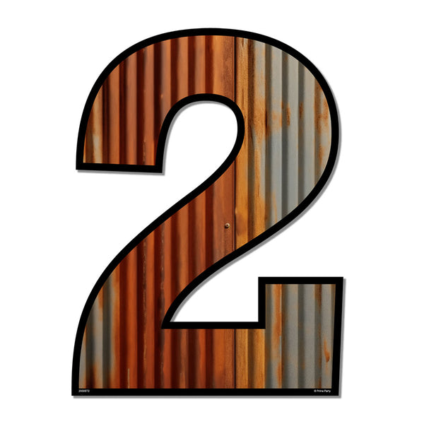 Rustic Metal-Looking Graphic Number Signs 0-9