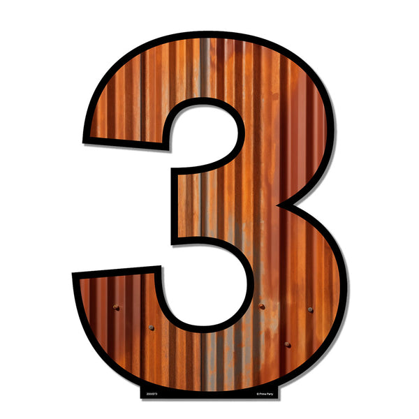 Rustic Metal-Looking Graphic Number Signs 0-9