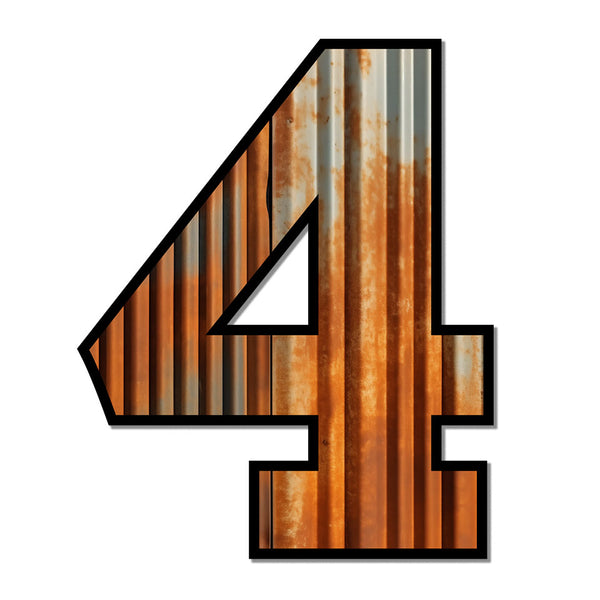 Rustic Metal-Looking Graphic Number Signs 0-9