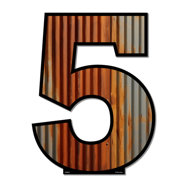 Rustic Metal-Looking Graphic Number Signs 0-9