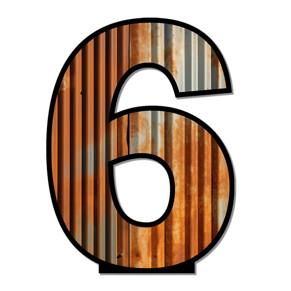 Rustic Metal-Looking Graphic Number Signs 0-9