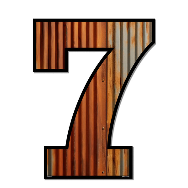 Rustic Metal-Looking Graphic Number Signs 0-9