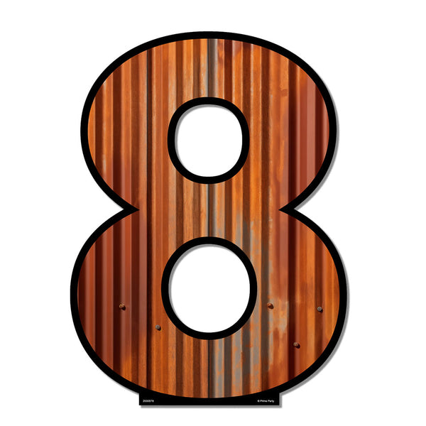 Rustic Metal-Looking Graphic Number Signs 0-9