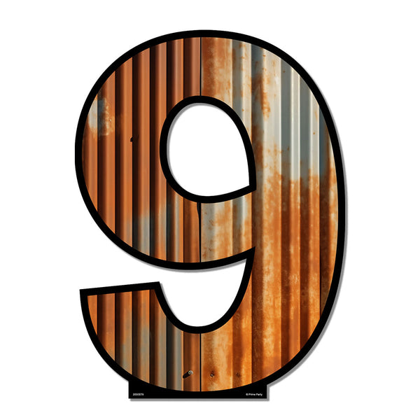 Rustic Metal-Looking Graphic Number Signs 0-9