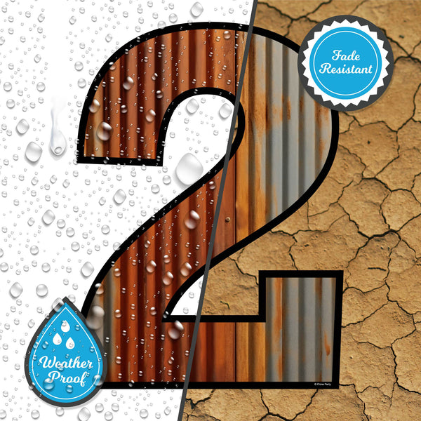 Rustic Metal-Looking Graphic Number Signs 0-9
