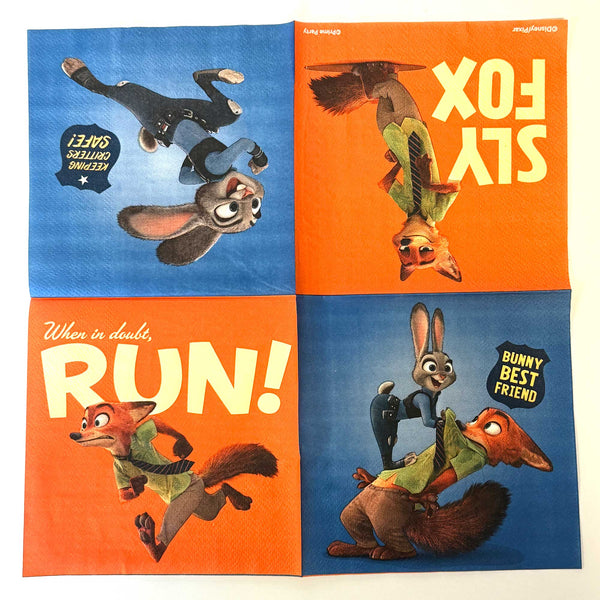 Zootopia 2 lunch napkin unfolded