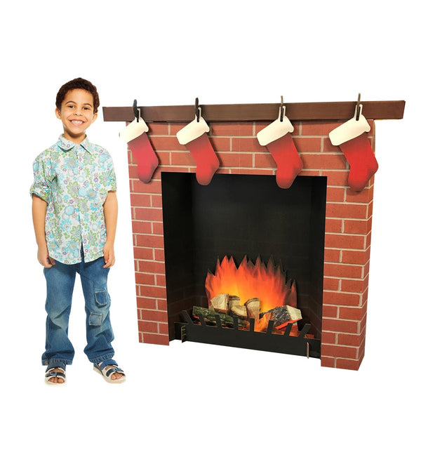 3D Brick Fireplace Cardboard Cutout - Prime PartyCardboard Cutouts