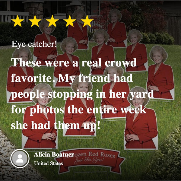 A Dozen Red Roses Golden Girls Yard Sign Display - Prime PartyMega Yard Kits