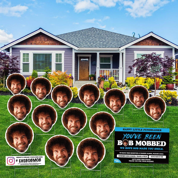BOB MOB, Bob Ross 16-Piece Yard Sign Kit - Prime PartyMega Yard Kits