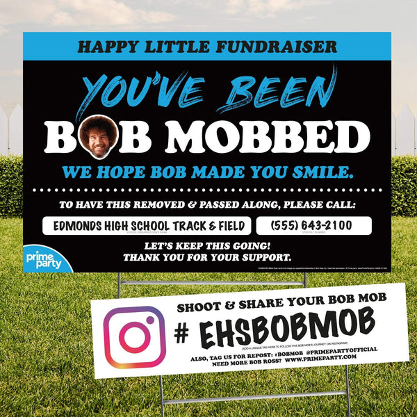 BOB MOB, Bob Ross 16-Piece Yard Sign Kit - Prime PartyMega Yard Kits