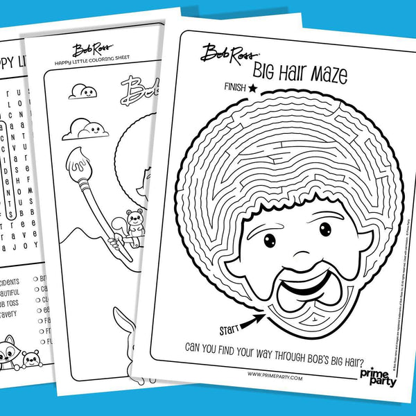 Bob Ross Activity Sheets - Prime PartyGames & Activities