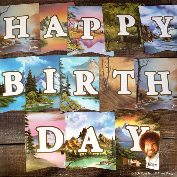 Bob Ross Classic Jointed Birthday Banner Sign - Prime PartyYard Signs