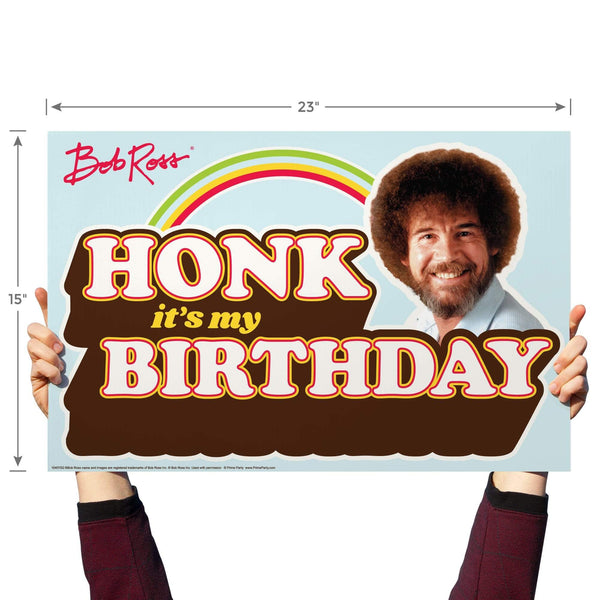 Bob Ross Yard Sign with Lawn Stakes, Honk it's my Birthday - Prime PartyYard Signs