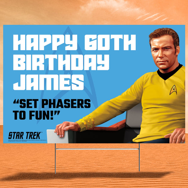 Captain Kirk Personalized Yard Sign, Star Trek - Prime PartyPersonalized Yard Signs