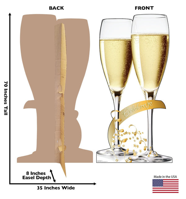 Celebrate Champagne Glasses Cardboard Cutout - Prime PartyCardboard Cutouts