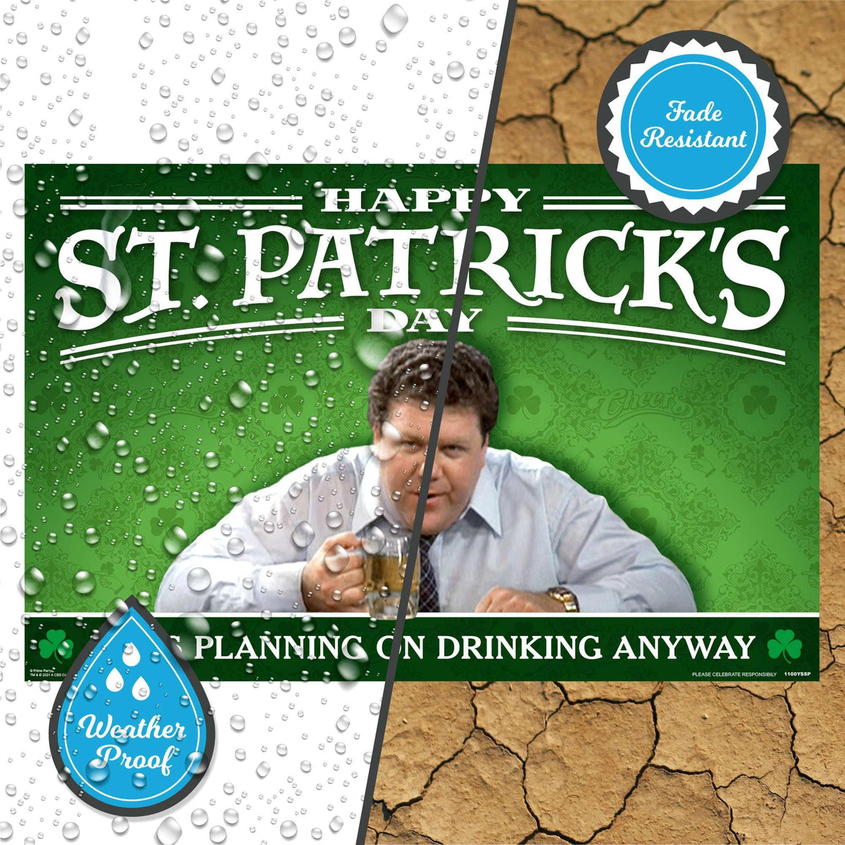 Cheers St. Patrick's Day, Norm Yard Sign with Lawn Stakes – Prime Party